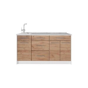 Vicco KUCHYŇSKÝ BLOK Fame-Line, Zlatý mocný dub/Bílá, 150 cm, PD Mramor obraz