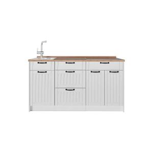 Vicco KUCHYŇSKÝ BLOK Fame-Line, Bílý venkovský dům/Bílá, 150 cm, PD Dub obraz