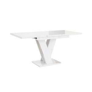 Home Collective ROZKLÁDACÍ JÍDELNÍ STŮL 120–160 cm Bílý lesklý obraz