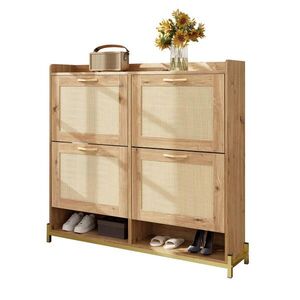 Modfu BOTNÍK z MDF 108, 5x24x100 cm v dekoru dřeva s horní policí a skrytým úložným prostorem obraz