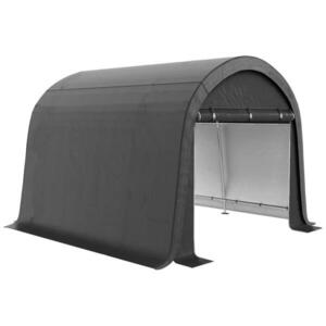 Modfu ZAHRADNÍ skladovací stan z oceli 300x300x235 cm šedý se dvěma rolovacími dveřmi a odolnou plachtou obraz