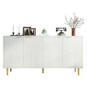 OKWISH KOMODA 160/40/80 cm bílá z dřevotřísky a MDF se 4 dvířky a tichým dovíráním obraz