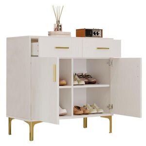 OKWISH BOČNÍ skříň 80/35/79, 5 cm bílá z MDF s dvěma dveřmi a dvěma zásuvkami obraz