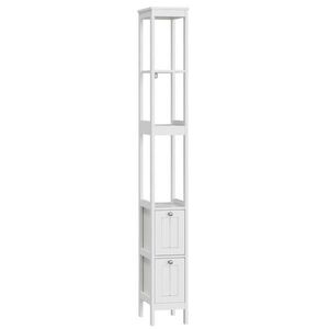 Modfu KOUPELNOVÁ skříňka z MDF a dřevotřísky 20x30x160 cm bílá se 2 zásuvkami a 3 policemi pro malé prostory obraz
