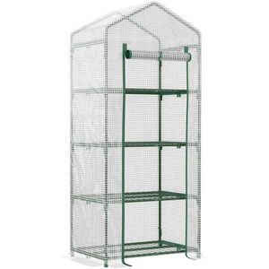 Modfu FÓLIOVNÍK z PVC 70x50x160 cm bílý se 4 policemi, rolovacími dveřmi a odolnou fólií obraz