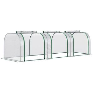 Modfu ZAHRADNÍ fóliovník z oceli 295x100x80 cm transparentní se 3 okny na zip a větráním pro ochranu rostlin obraz