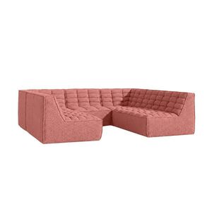 Kaiser Möbel ROHOVÁ SEDAČKA modulární Corner ve tvaru U, plyšová tkanina Pop, Růžová, LAZY U CORNER obraz