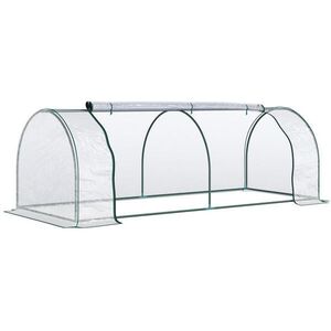 Modfu FÓLIOVNÍK z plastu 250x100x80 cm transparentní s rolovacími dveřmi a ocelovým rámem obraz