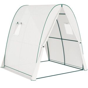 Modfu FÓLIOVNÍK z plastu 180x180x200 cm bílý se 2 dveřmi na zip, 2 síťovanými okny a zesílenou UV fólií obraz