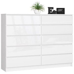 RAUMHIRSCH FURNITURE KOMODA bílá, bílá lesklá 121/160/40 obraz