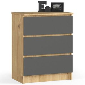 RAUMHIRSCH FURNITURE KOMODA dub Artisan, grafitově šedá 77/60/40 obraz