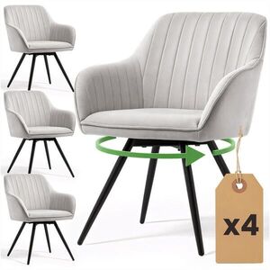 RAUMHIRSCH FURNITURE OTÁČIVÁ ŽIDLE, SADA 4 KS, šedá, černá 55/83/58 obraz