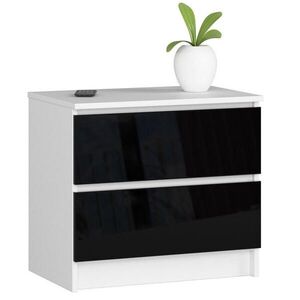 RAUMHIRSCH FURNITURE KOMODA bílá, černá lesklá 55/60/40 obraz