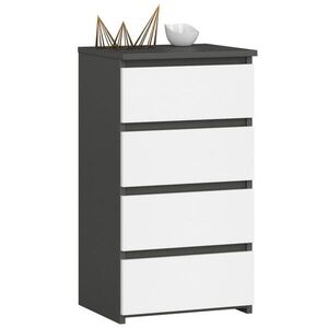 RAUMHIRSCH FURNITURE KOMODA grafitově šedá, bílá 74/40/35 obraz