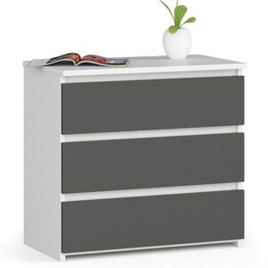 RAUMHIRSCH FURNITURE KOMODA bílá, grafitově šedá 57/60/35 obraz