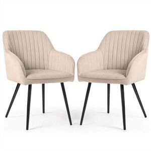 RAUMHIRSCH FURNITURE ČALOUNĚNÁ ŽIDLE, sada 2 ks, kovové nohy krémové, černá 54, 5/82/58 obraz