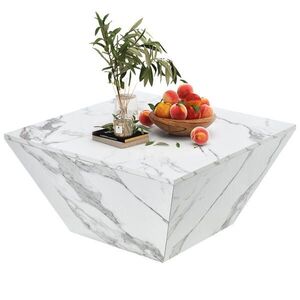 FLIEKS KONFERENČNÍSTOLEK 70x70cm Bílý Mramorový Design obraz
