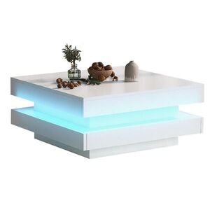 FLIEKS KONFERENČNÍSTOLEK 70x70cm Bílý LED Otočný 360 obraz