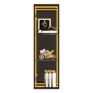 STILVORA VITRÍNA černá s nastavitelnými policemi, panty s funkcí tichého dovírání, 30×30×90 cm obraz