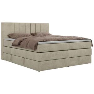 MKS POSTEL BOXSPRING INERO KING 160/200 - Béžová Samet - Topper Visco - H3 obraz