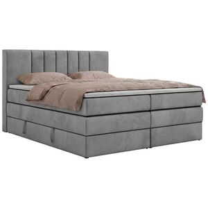 MKS POSTEL BOXSPRING INERO KING 180/200 - Světle šedá Samet - Topper T25 - H3 obraz