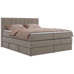 MKS POSTEL BOXSPRING INERO KING 140/200 - Šedobéžová Strukturovaná látka - Topper T25 - H3 obraz