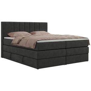 MKS POSTEL BOXSPRING INERO KING 180/200 - Tmavě šedá Strukturovaná látka - Topper Visco - H3 obraz