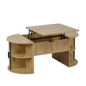 OKWISH KONFERENČNÍ stolek 100/50/40, 5 cm dubový z MDF s výškově nastavitelnou deskou a posuvnými dvířky obraz