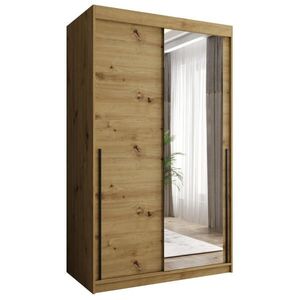 Home Collective SKŘÍŇ S POSUVNÝMI DVEŘMI se zrcadlem, šířka 120 cm, Artisan s černým úchytem obraz