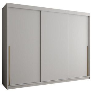 Home Collective ŠATNÍ SKŘÍŇ S POSUVNÝMI DVEŘMI 250 cm šířka, bílá se zlatým úchytem obraz