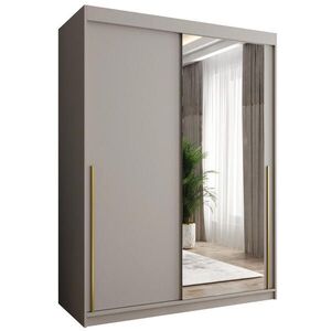 Home Collective SKŘÍŇ S POSUVNÝMI DVEŘMI se zrcadlem, šířka 150 cm, kašmírová se zlatým úchytem obraz