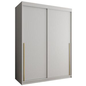 Home Collective ŠATNÍ SKŘÍŇ S POSUVNÝMI DVEŘMI 150 cm šířka, bílá se zlatým úchytem obraz