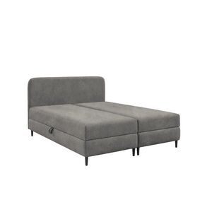 Kaiser Möbel KONTINENTÁLNÍ POSTEL se dvěma úložnými prostory, buklé tkanina Lambi, Tmavě šedá, 200x200 cm, FUBU obraz