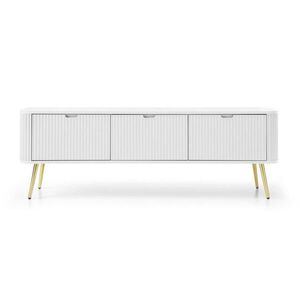 Selsey TV stolek Zova bílý se zlatými nohami 168/56/39 cm obraz