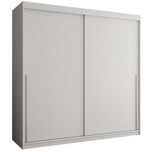 Home Collective ŠATNÍ SKŘÍŇ S POSUVNÝMI DVEŘMI 200 cm šířka, bílá se stříbrným úchytem obraz