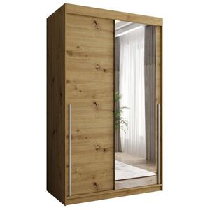 Home Collective SKŘÍŇ S POSUVNÝMI DVEŘMI se zrcadlem, šířka 120 cm, Artisan se stříbrným úchytem obraz