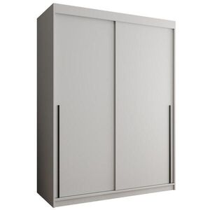 Home Collective ŠATNÍ SKŘÍŇ S POSUVNÝMI DVEŘMI 150 cm šířka, bílá s černým úchytem obraz