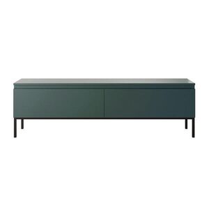 Selsey TV stolek Bemmi tmavě zelený na kovovém podstavci 150/46/32 cm obraz