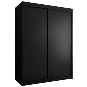 Home Collective ŠATNÍ SKŘÍŇ S POSUVNÝMI DVEŘMI 150 cm šířka, černá s černým úchytem obraz