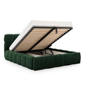 Home Collective POSTEL S ČALOUNĚNÍM s úložným prostorem 160x200 cm v tmavě zelené barvě obraz
