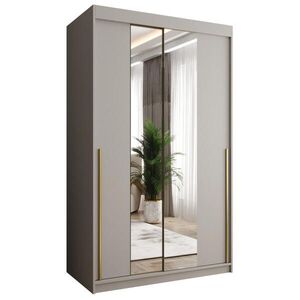 Home Collective SKŘÍŇ S POSUVNÝMI DVEŘMI se zrcadlem, šířka 120 cm, kašmírová se zlatým úchytem obraz