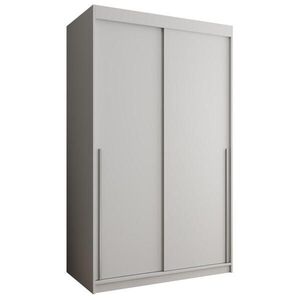 Home Collective ŠATNÍ SKŘÍŇ S POSUVNÝMI DVEŘMI 120 cm šířka, bílá se stříbrným úchytem obraz