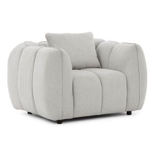 S-Style KŘESLO Nubira v hluboce prošívaném designu Bubble z měkké strukturované látky ve světle šedé barvě s moderním vzhledem obraz