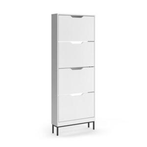 Vicco BOTNÍK NA BOTY Luca, Bílá/Černá, 59 x 157.5 cm se 4 výklopnými přihrádkami obraz