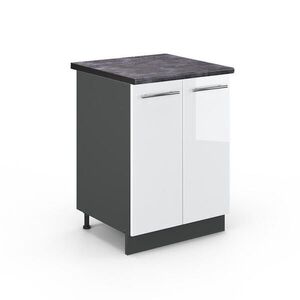 Vicco SPODNÍ SKŘÍŇKA KUCHYŇSKÉ LINKY Fame-Line Bílá vysoký lesk 60 cm , PD Antracit obraz