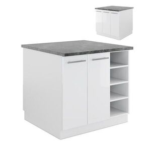 Vicco KUCHYŇSKÝ OSTROV Fame-Line Bílá vysoký lesk/bílá 90 cm bez pracovní desky obraz