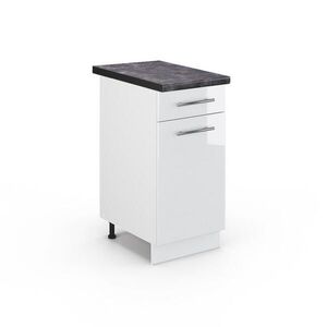 Vicco SPODNÍ SKŘÍŇKA KUCHYŇSKÉ LINKY Fame-Line Bílá vysoký lesk 40 cm , PD Antracit obraz