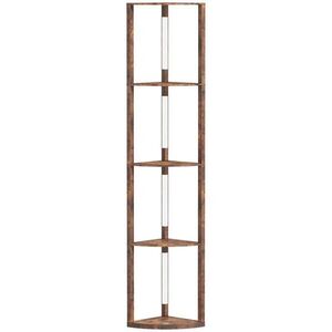 HOMCOM STOJACÍ lampa z MDF, rustikální hnědá obraz