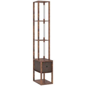 HOMCOM STOJACÍ lampa MDF rustikální hnědá obraz