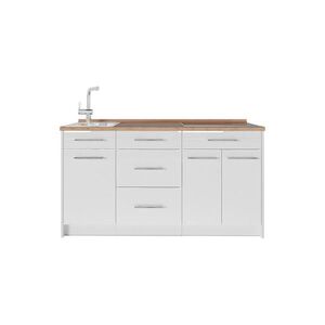 Vicco KUCHYŇSKÝ BLOK Fame-Line, Bílá vysoký lesk/Bílá, 150 cm, PD Dub obraz
